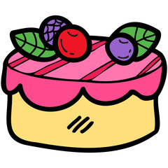 isolate mixed berry cake