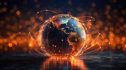 A globe with interconnected communication lines, symbolizing the global reach and instant connections facilitated by online communication