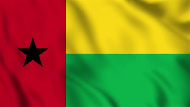 Looped background animation of the waving flag of Guinea Bissau