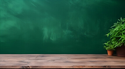 green chalkboard with wooden table and chalkboard - Powered by Adobe