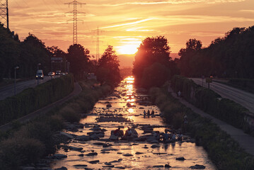 sunset in the Freiburg im Breisgau