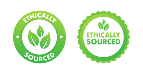 Ethically sourced. Natural and organic products. Vector stock illustration