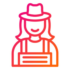 Lady Farmer Vector Icon Design Illustration