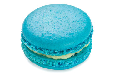 Macaron pina colada cookies isolated on a white background. French confection.
