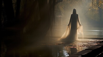 Halloween decoration in the form of a ghostly ghost.