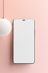 Smartphone mockup with white screen.