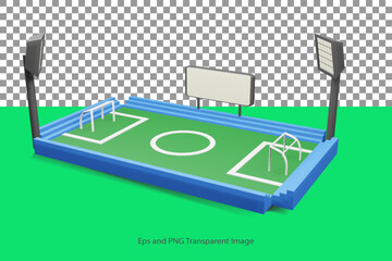 isometric 3d soccer field or football mini stadium png image for icon and 3d object © Maulidinrahmad