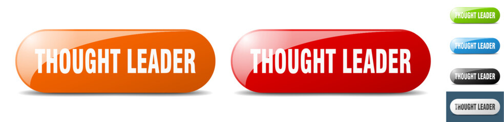 thought leader button. key. sign. push button set