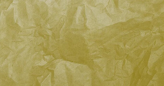 Crumbled paper texture stop motion animation. Seamless looped stop motion yellow color grungy and noisy texture. Grunge surface cardboard paper Texture Animated Stop Motion