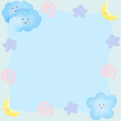 Cute pastel picture frame background