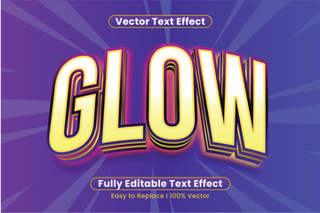 Obraz premium Vector 3d editable glow text effect