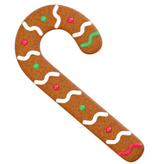 Candy gingerbread, Christmas cookie, 3d rendering illustration..