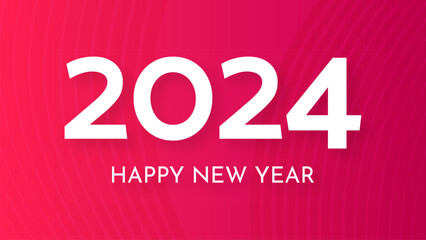 2024 Happy New Year on colorful background