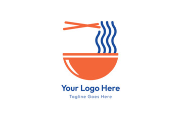 Creative Noodle Ramen Logo Design, Pasta Vector Logotype