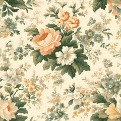 seamless background with roses,leaf,nature,vector,wallpaper design,decoration,Ai generated 