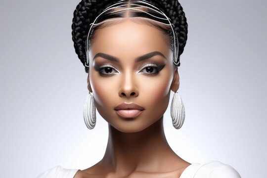 a beautiful black woman with top and braids