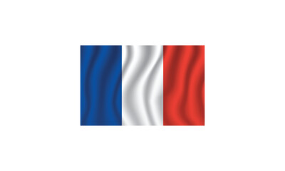 France flag waving vector illustration Flag icon Standard color Standard size A rectangular flag Computer illustration Digital 
