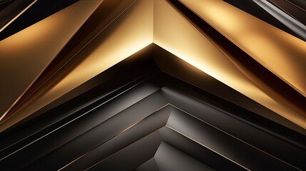 Black and gold polygonal background, generated by AI