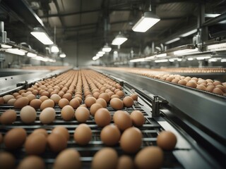 inside view of egg production factory