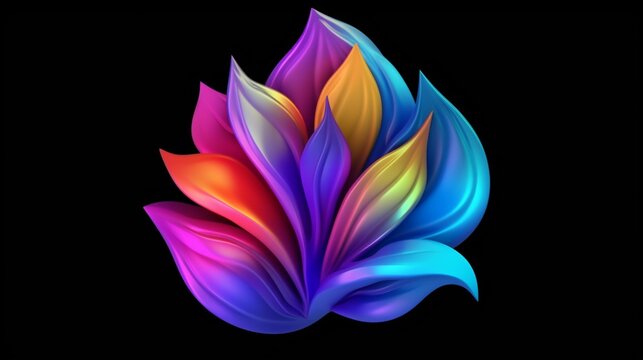 cartoon stilized logo spectral bloom.Generative AI