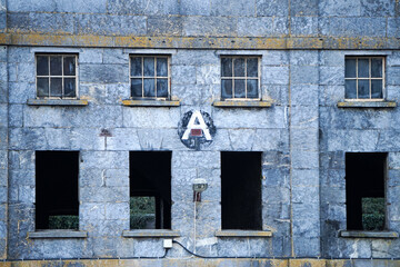 Abandoned prison dormitory 'A' on Spike Island in County Cork Ireland