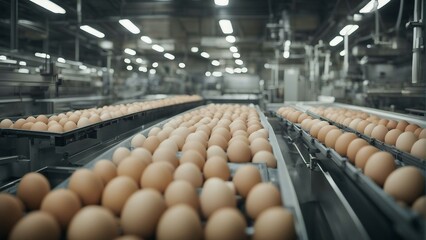 inside view of egg production factory 