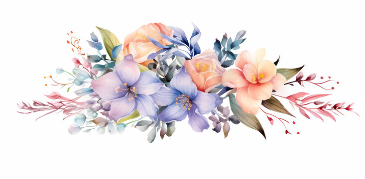 watercolor floral frame . Decorative elements template. design 