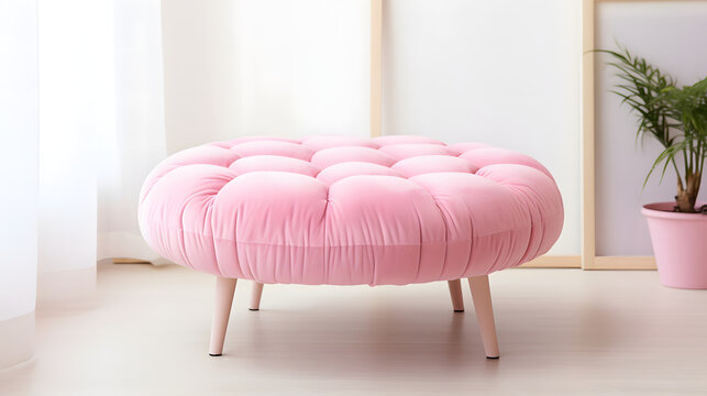 pink sofa in a room