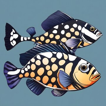 recommend clip art: Clown triggerfish illustration Ai Generative