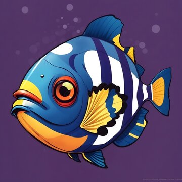 recommend clip art: Clown triggerfish illustration Ai Generative