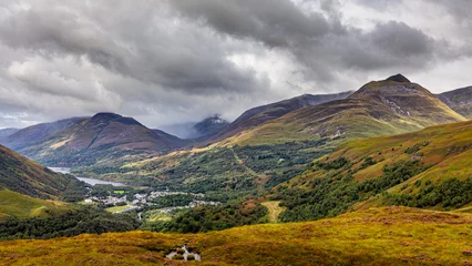Foto auf Leinwand Landscape view of the mountains near Glencoe, Scottish highlands, Scotland, United Kingdom © Rene