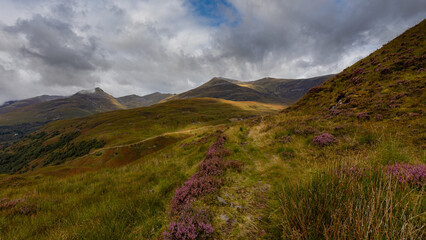 Landscape view of the mountains near Glencoe, Scottish highlands, Scotland, United Kingdom