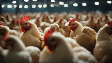Zelfklevend Fotobehang chicken and egg production farm   © abu