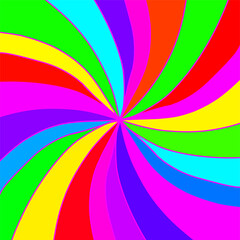 Abstract background of rainbow light spiral explosion.