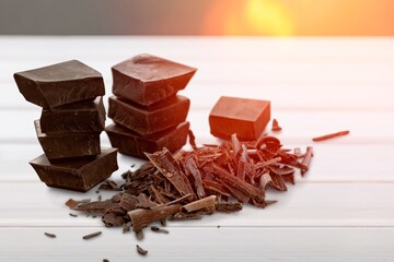 Tasty milk sweet chocolate chunks