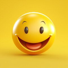 Fototapeta premium Smiling emoticon 3d illustration