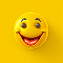 Fototapeta premium Smiling emoticon 3d illustration