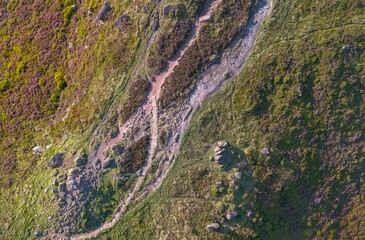 The Roaches at sunset Ariel drone shot