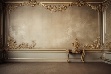 empty interior room in elegant baroque style. 