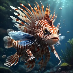 Lionfish illustration Ai Generative