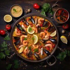  Spanish Paella on a Plate - High-Quality Paella Photography with Full-Color Isolated Backgrounds, Inviting You to Savor the Exquisite Flavors and Artistry of Spain's Iconic Dish