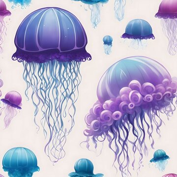 Portuguese man o' war illustration Ai Generative