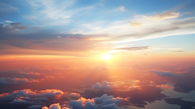 sunset in the sky with beauty clouds