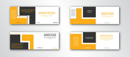 Abstract banner template. Editable vector illustration. Flat style.