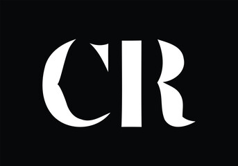 Initial monogram letter CR logo Design vector Template. CR Letter Logo Design. 
