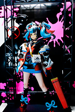 A figure of the character "Sei Sho nagon" from the Japanese-developed game Fate/Grand Order. Prizes for crane games at game centers.image of halloween costume