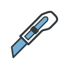 Fototapeta premium Stationery Knife Icon Vector On Trendy Design