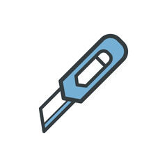 Stationery Knife Icon Vector On Trendy Design