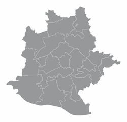 Stuttgart city administrative map