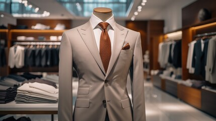 Elegant suit in a tailor studio.